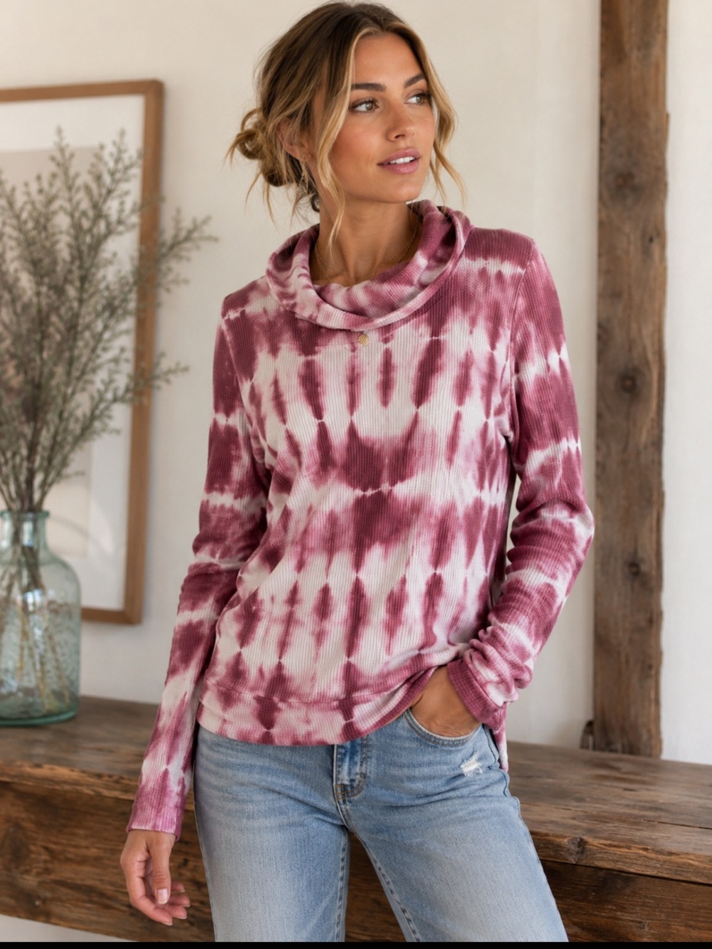 Pilcro by Anthropologie Waffle Knit Sweatshirt XS  Oversized